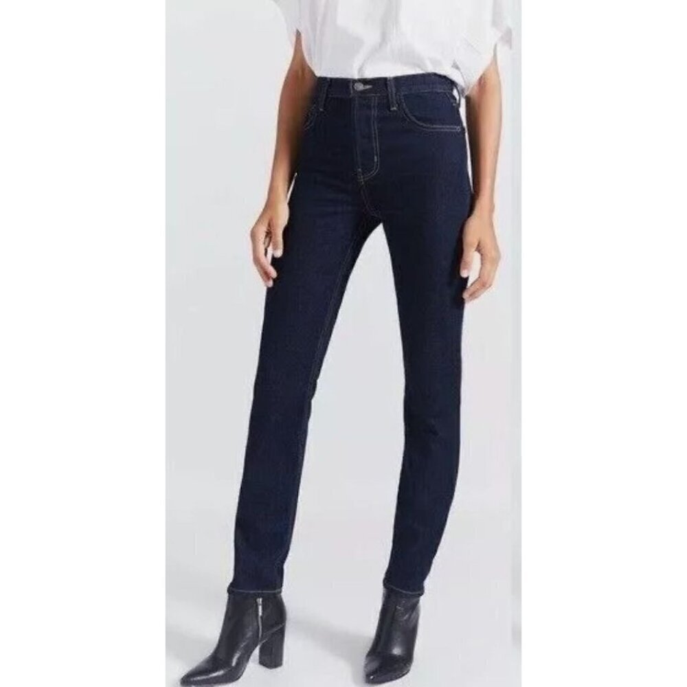 NWT Current Elliott The Stovepipe High Waist Hearst Dark Blue Jean-sz 25